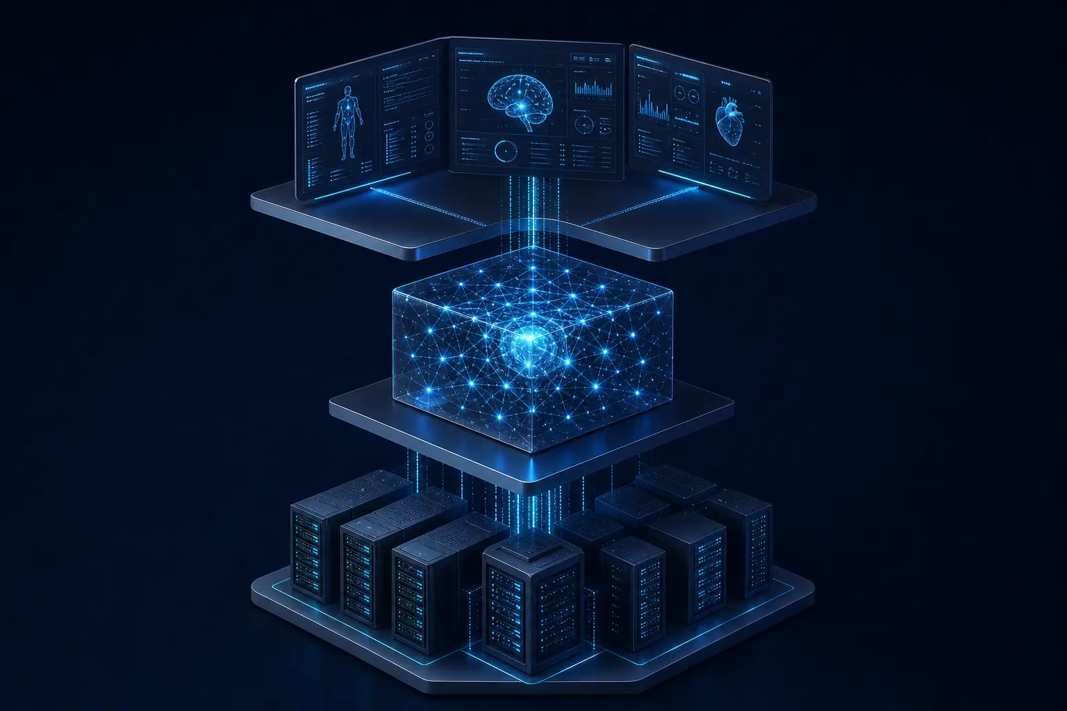 Neurovia layered technical architecture illustration